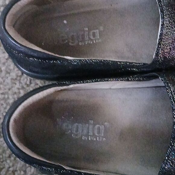 Alegria Kel-674 Black Leather Glitter Clogs Sz 38 EUC - Picture 6 of 8